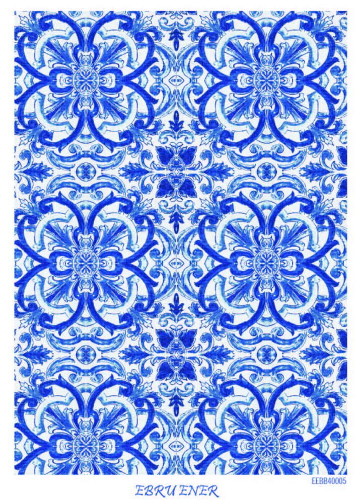 Bleu Blanc Pirinç Dekopaj Kağıdı resmi