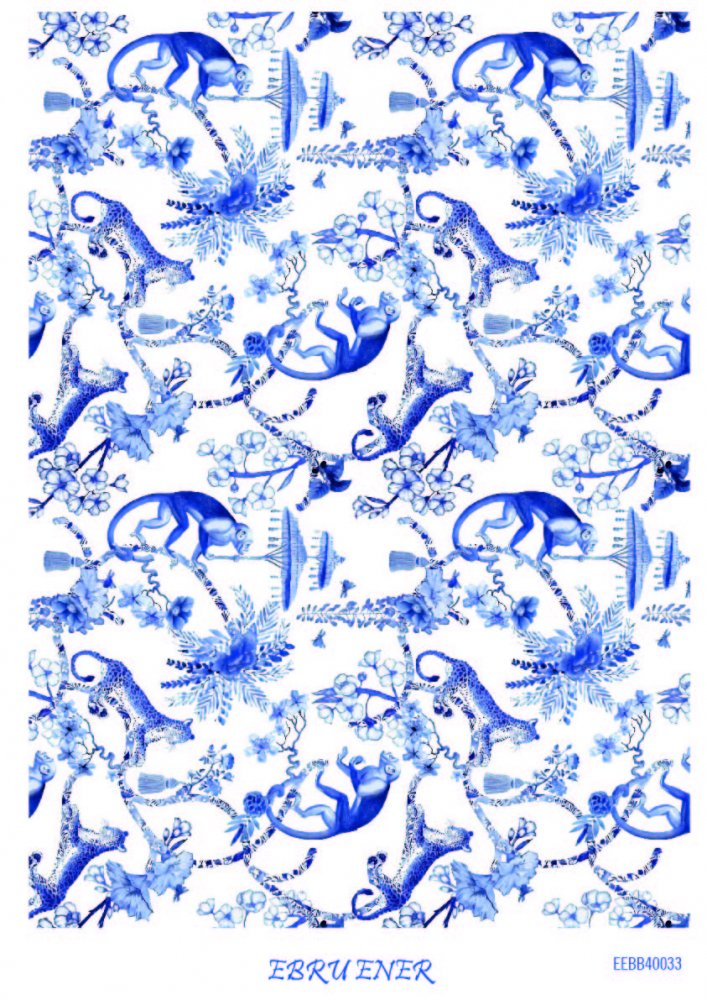 Bleu Blanc Pirinç Dekopaj Kağıdı resmi