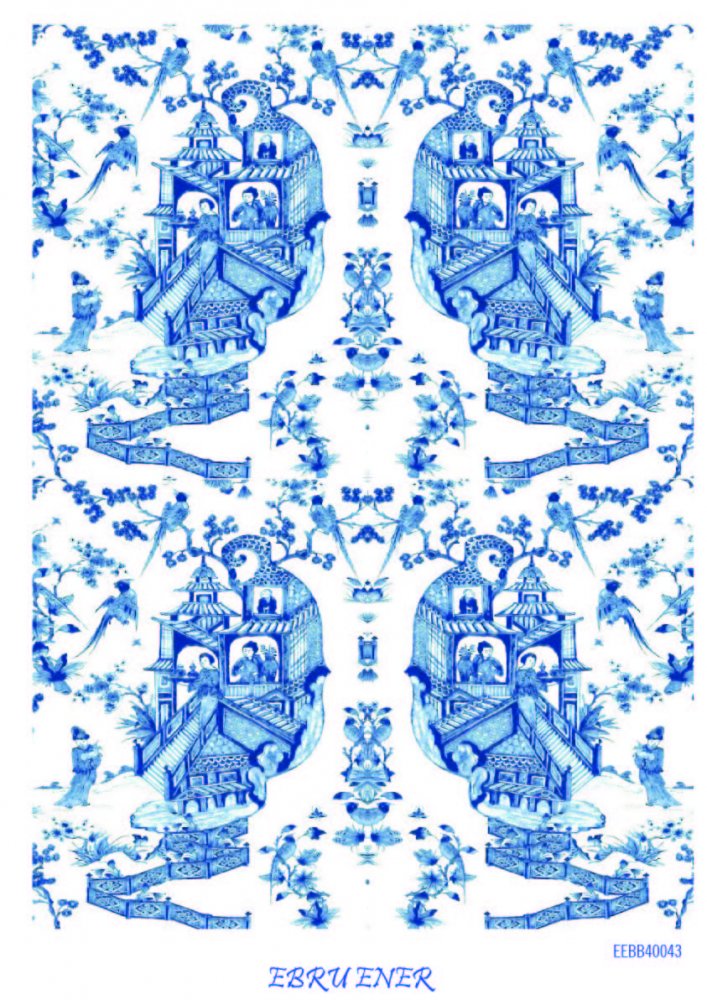 Bleu Blanc Pirinç Dekopaj Kağıdı resmi