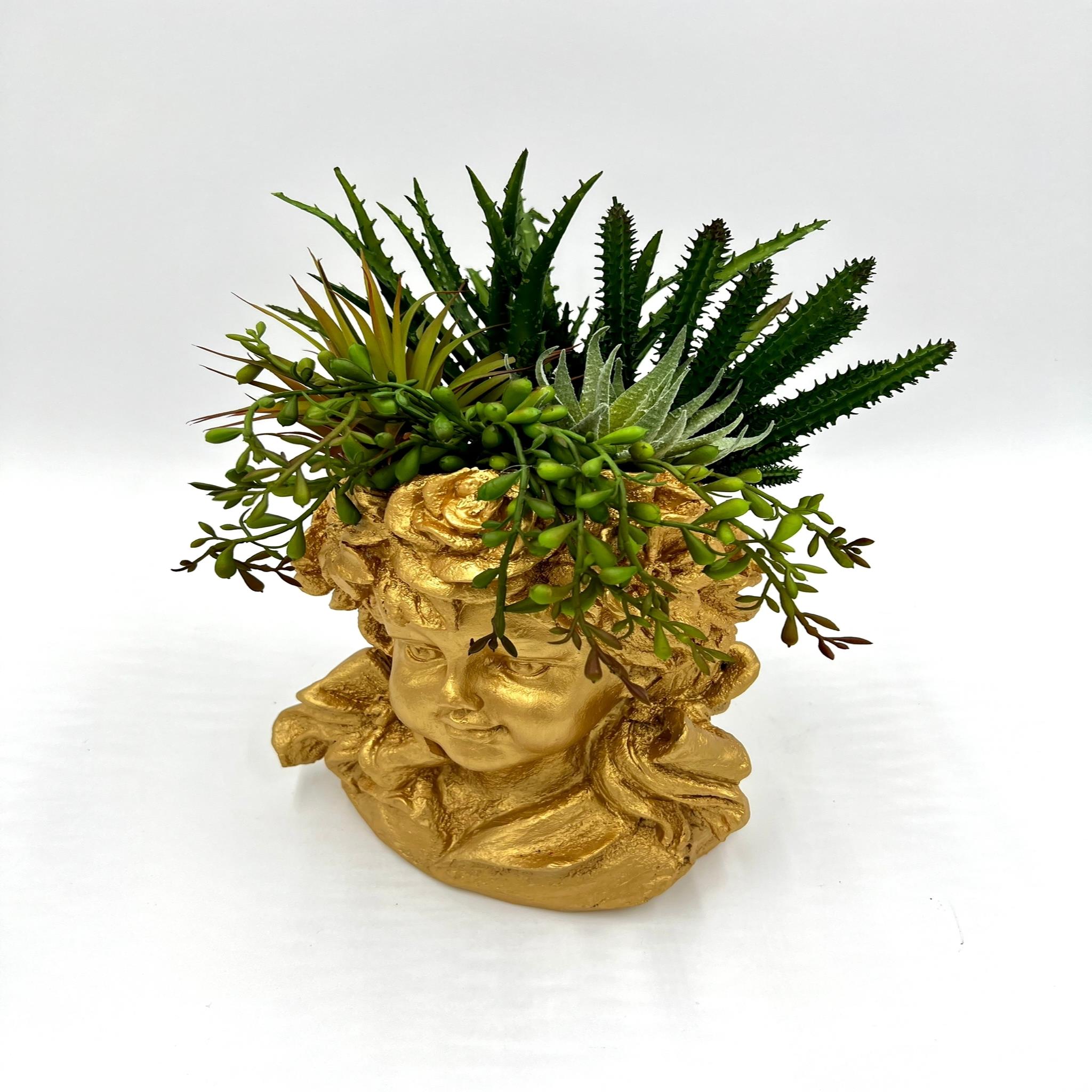 Gold kadın figür obje çiçekli  resmi